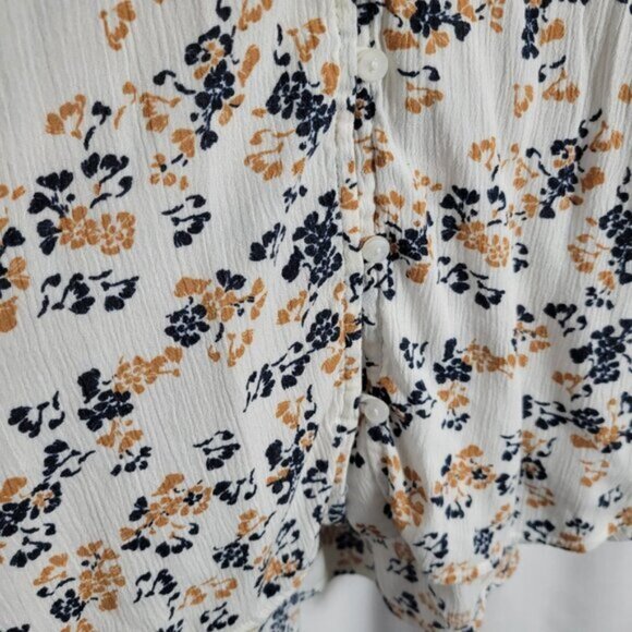 Liz Claiborne Size XXL Plus Women's Blouse Button Front Floral short slv gauzy - Picture 7 of 11